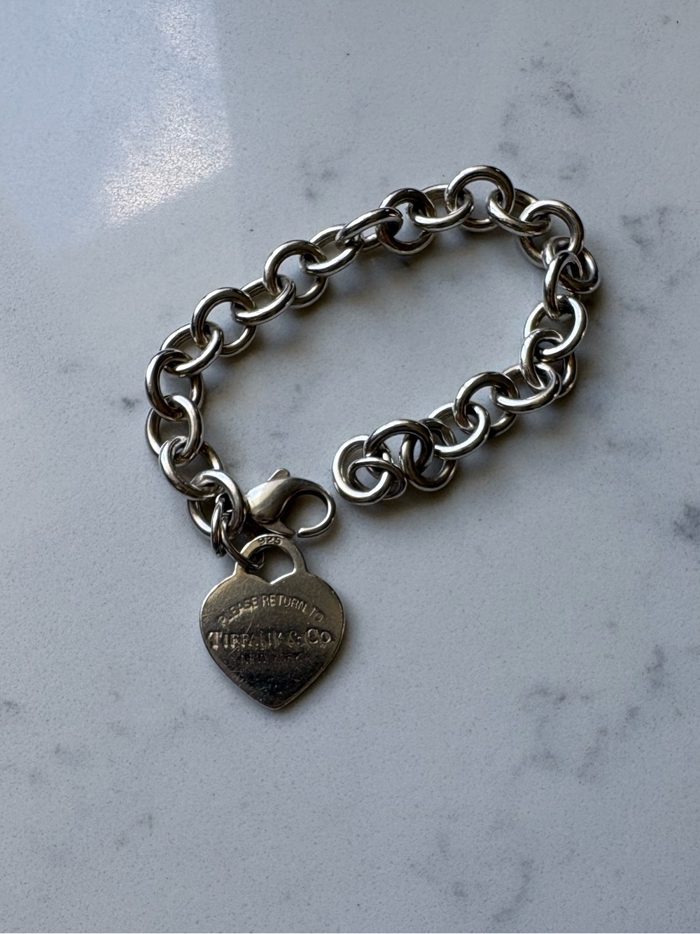 Tiffany & Co. Return to Tiffany Heart Tag Link Bracelet - Silver